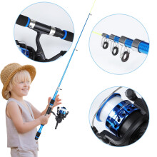 Axrye Kids Fishing Pole with Spinning Reels and Fishing Accessories, Light Weight Telescopic Fishing Rod 180cm with Full Kits Lure Case & Carry Bag f