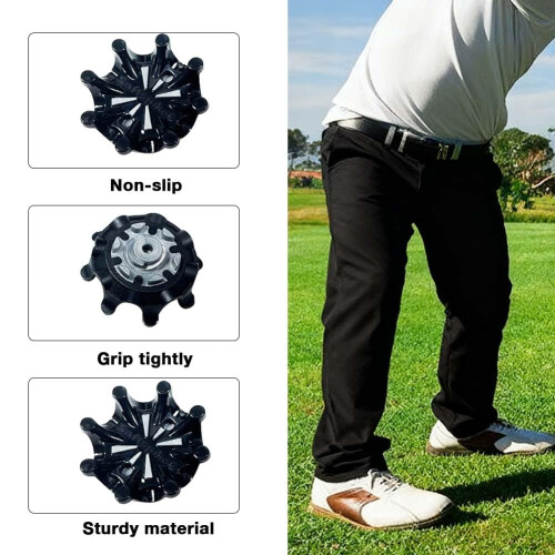 Xelmorant Golf Shoe Spikes — 20 PCS Black Durable TPU Replacement 2