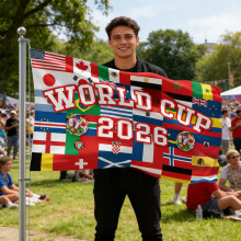 World Cup Football 2026 Flags 5ft X 3ft With Eyelets Large