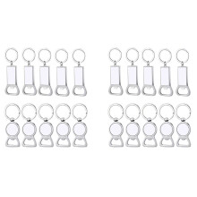 20 Pcs Sublimation Blank Keychains Sublimation Metal Bottle Opener Blank Key Ring Aluminum Heat Transfer Keychain