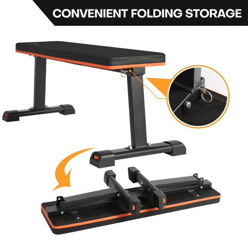 Panana Foldable Weight Bench, Heavy Duty Flat Gym Bench, 200kg Capacity 1