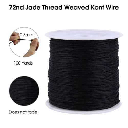 100m x 0.8mm Nylon Macrame Cord Black 1