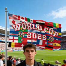World Cup Football 2026 Flags 5ft X 3ft With Eyelets Large International Flags Football Decoration for Table Wall Garden Street Indoor Outdoor Party
