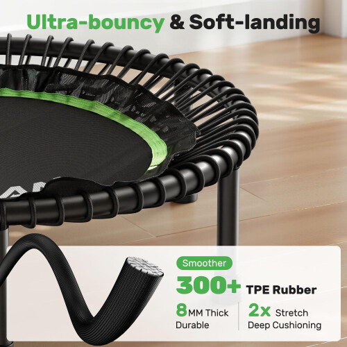 B BCAN 40'' Rebounder Trampoline for Adults, 204kg Foldable Mini 1