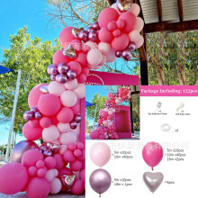 (204 Barbie Heart) Kit d'arche de ballons rose Barbie pour décoration de fête d'anniversaire
