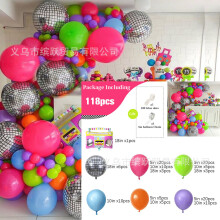 (DY003 Disco) Kit d'arche de ballons disco fuchsia avec radio rétro et ballons sans fil
