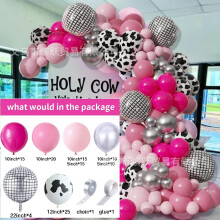 (309 Ranch Disco) Kit d'arche de ballons disco fuchsia avec radio rétro et ballons sans fil