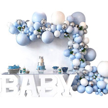 (350PCS) Kit de guirlande de ballons sur le thème des ballons bleus pour décoration de mariage, d'anniversaire et de fête