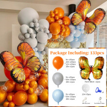 (22AL-178) Guirlande de ballons orange cheval pour anniversaire, kit de décoration pour une ambiance vibrante