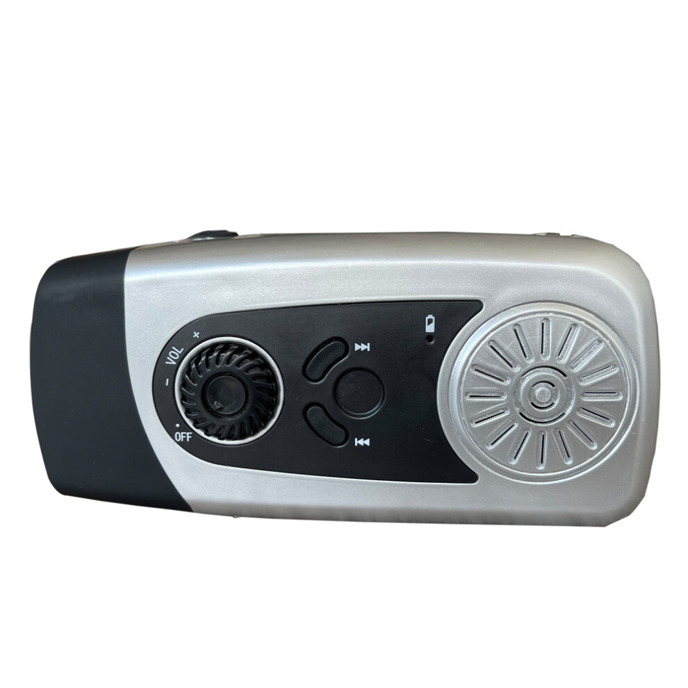 (Silver) Zoomable Led Solar Radio & Hand-Crank Generator Emergency Mobile Charger Silver 4766973193007