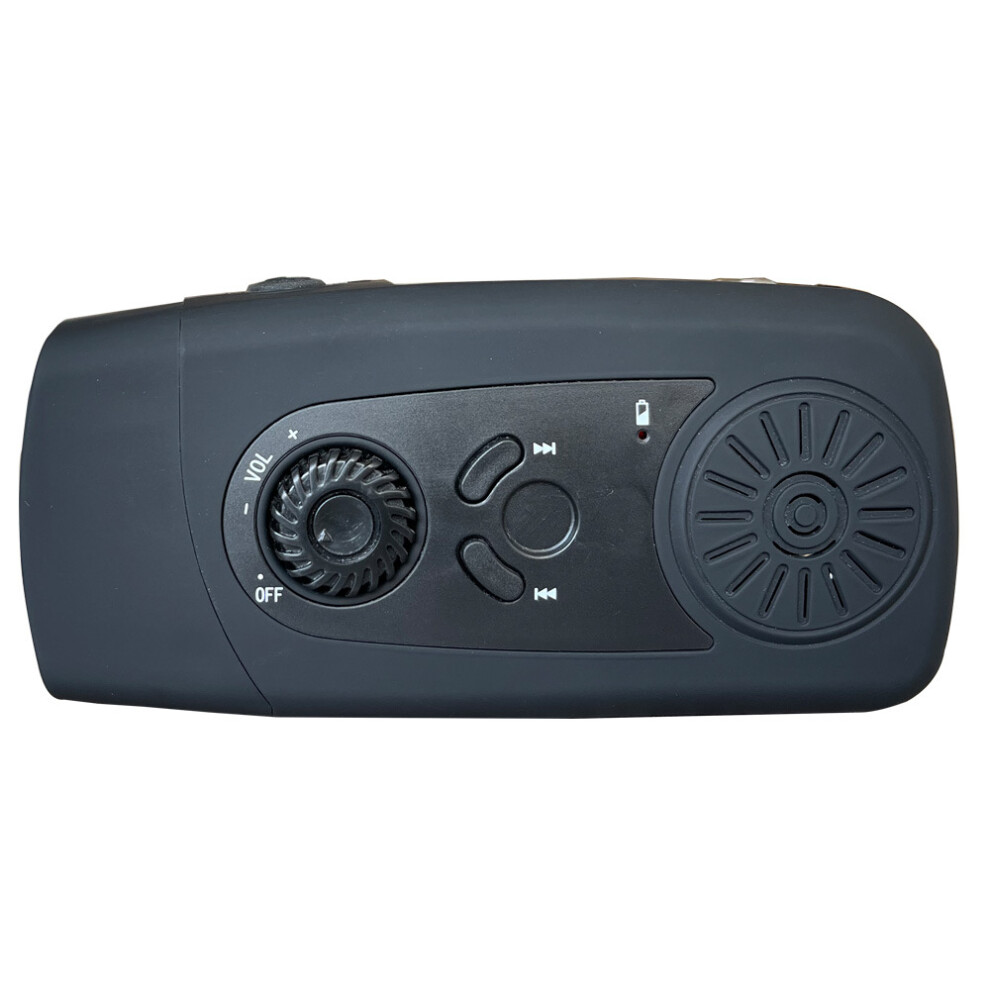 (Black) Zoomable Led Solar Radio & Hand-Crank Generator Emergency Mobile Charger Black 4766973193014