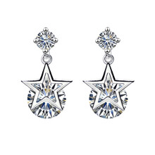 (Five-pointed Star) Five-Pointed Star Zircon Stud Earrings, Eternal Starshine Naked Stone Pentagram Earrings for Women