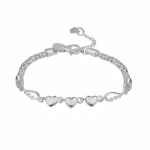 (Silver Color) Heart-shaped Angel Wings Bracelet, Minimalist Charm Bangle