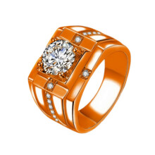 (Rose Gold, US size 11) Open Diamond Wedding Band, Adjustable Couple Ring, Qixi Valentine's Gift