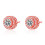 (Rose Gold) Micro-Paved Full Diamond Stud Earrings with Round 3A Zirconia Set 1