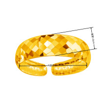 (Golden Color, B) Elegant Silver Diamond Wide Bracelet, Open Cuff Water Cube Ring Set
