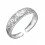 (Silver Color, A) Elegant Silver Diamond Wide Bracelet, Open Cuff Water Cube Ring Set 1