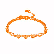 (Rose Gold) Heart-shaped Angel Wings Bracelet, Minimalist Charm Bangle