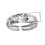 (Silver Color, B) Elegant Silver Diamond Wide Bracelet, Open Cuff Water Cube Ring Set 1