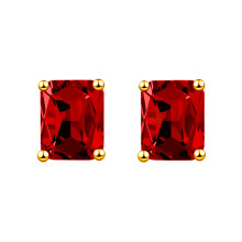 (Red diamond., Golden Color) Rectangular Emerald Green Diamond Stud Earrings 18K Rose Gold Plated Square Luxury Jewelry