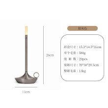 (Silver) Lampe de table LED rechargeable minimaliste européenne haut de gamme, lampe de chevet tactile, kit de lanterne de camping portable USB