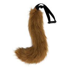 (Brown) Halloween Faux Fox Tail Plush Cosplay Beast Tail Prop for Styling