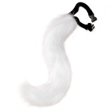 (White) Halloween Faux Fox Tail Plush Cosplay Beast Tail Prop for Styling