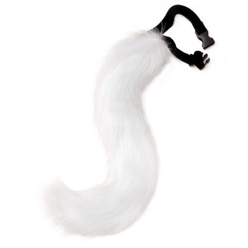 (White) Halloween Faux Fox Tail Plush Cosplay Beast Tail Prop for Styling