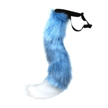 (Blue) Halloween Faux Fox Tail Plush Cosplay Beast Tail Prop for Styling