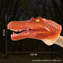 (Spinosaurus Hand Puppet) Dinosaur Hand Puppet Glove Soft Rubber T-Rex Triceratops Shark Simulation Animal Model Street Stall Shark Arm Toy