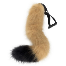 (Black Camel) Halloween Faux Fox Tail Plush Cosplay Beast Tail Prop for Styling