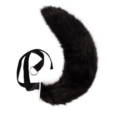 (Black, Tail 65cm) Handmade Plush Beast Tail Cosplay Prop Realistic Wolf Fox Tail Accessory for Comic Convention Party Costume