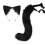 (Black) Halloween Fox Tail Headband Adjustable Plush Ears Cosplay Costume Kit 1