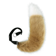 (Camel White, Tail 65cm) Handmade Plush Beast Tail Cosplay Prop Realistic Wolf Fox Tail Accessory for Comic Convention Party Costume