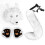 (Fox) Simulation Wolf Mask Set Wolf Tooth 3D Cos Animal Tail Plush Drooping Tail Halloween Ball Party Prop 1