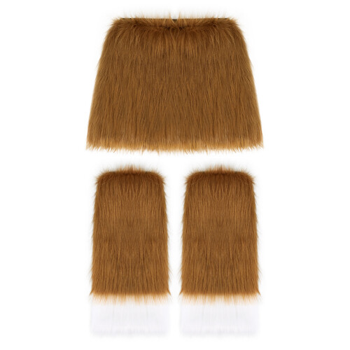 (Brown, S) Halloween Kuschelige Plüsch-Beinstulpen Kostümparty-Accessoires-Set