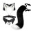 (White) Cosplay Fox Ear & Tail Set Punk Collar Style Handmade Realistic Headband 2
