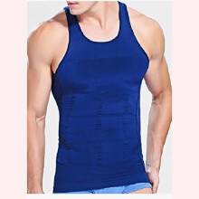 (Blue, XXL) Herr slim fit shaping-väst | Slim n Lift kompressionstopp för bröst- och midjekontroll