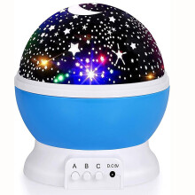 (Blue) Lampada proiettore lunare a cielo stellato con rotazione a 360, luce notturna completa, kit per creare un cielo stellato luminoso.