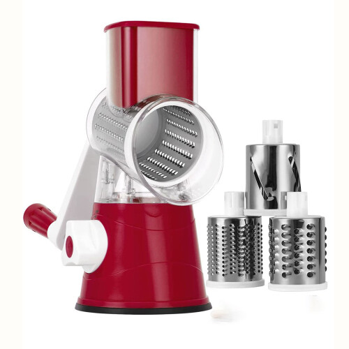 (White) Hand-Cranked Multi-Function Vegetable Slicer Chopper Roller Cutter Kitchen Tool