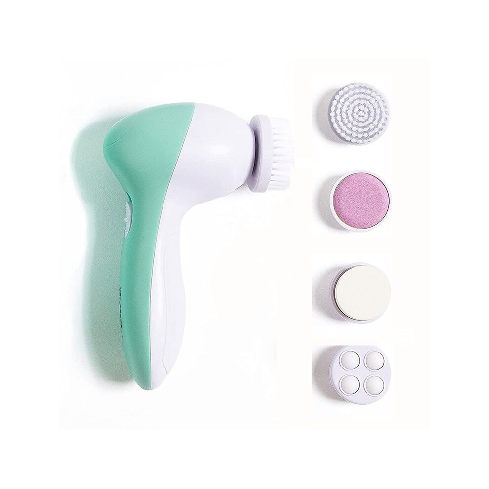 (Green) Electric 5-in-1 Facial Massager & Cleansing Beauty Device Kit