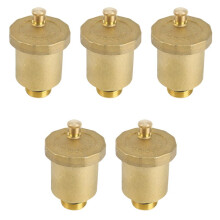 5X Brass Automatic Air Vent Valve 1/2 Inch Male Thread for Solar Water Heater Pressure Relief Valve Tools Air Vent Valve