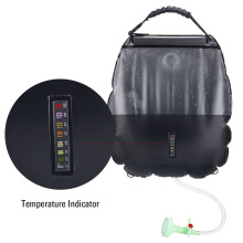 RISEPRO Solar Shower Bag 5 gallons/20L Solar Heating Premium Camping Shower Bag Hot Water with Temperature 45C Removable Hose on/off Switchable Show