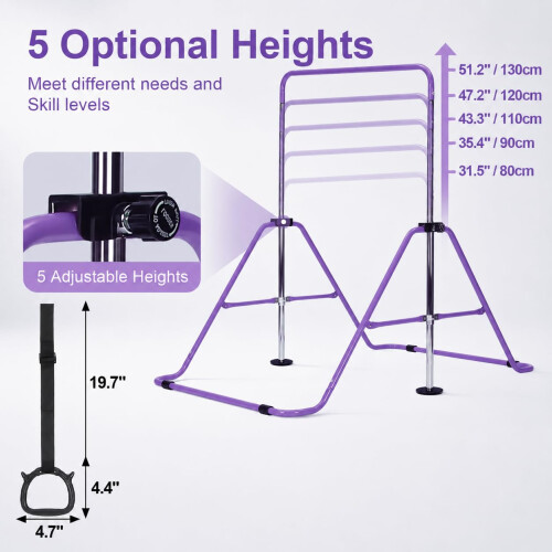 BLOMZA Gymnastics Bars Training Kip Bar Equipment Adjustable Height 1