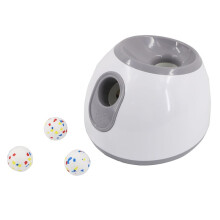 Automatische Ballenwerper voor Honden - Tennisballenwerper voor Buiten, Geschikt voor Kleine Huisdieren, met Amerikaanse Stekker, Grijs.