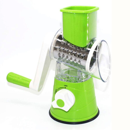(Green) Hand-Cranked Multi-Function Vegetable Slicer Chopper Roller Cutter Kitchen Tool 1