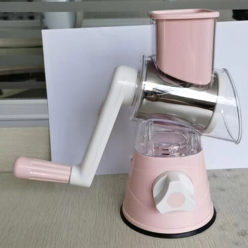 (Red) Hand-Cranked Multi-Function Vegetable Slicer Chopper Roller Cutter Kitchen Tool 1