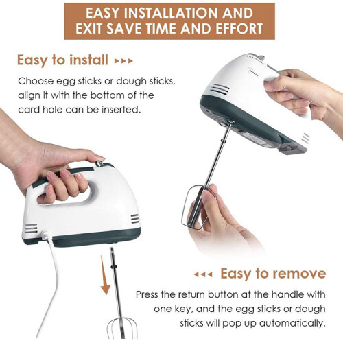(British standard) Electric Handheld Egg Beater Mixer Kitchen Baking Tool Household Whisk 2
