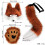 (Fox) Simulation Wolf Mask Set Wolf Tooth 3D Cos Animal Tail Plush Drooping Tail Halloween Ball Party Prop 5
