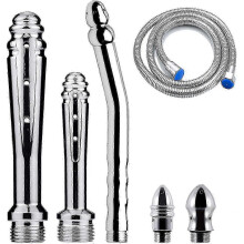 3-teiliges Einlaufduschen-Set mit 3 Duschköpfen, Duschset für Männer, 150 cm Duschschlauch, Silberfarbe